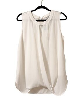 41 Hawthorn White Clearwater Surplice Mixed Material Blouse Size Large